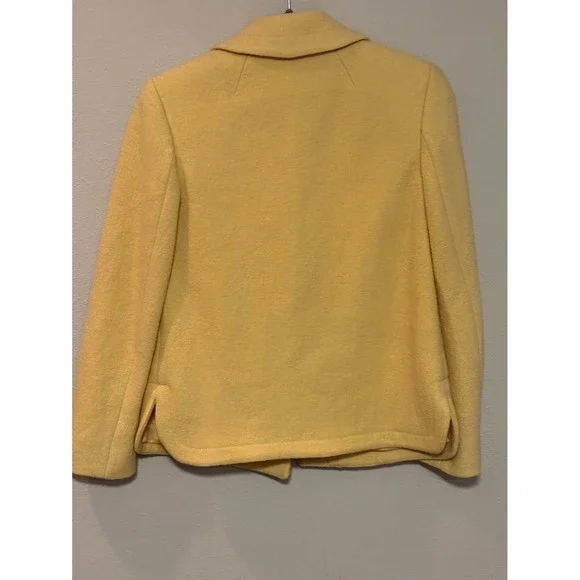 Pendleton Jacket Women Petite Yellow Merino Wool Button Front Collared Warm Wear - Picture 4 of 6